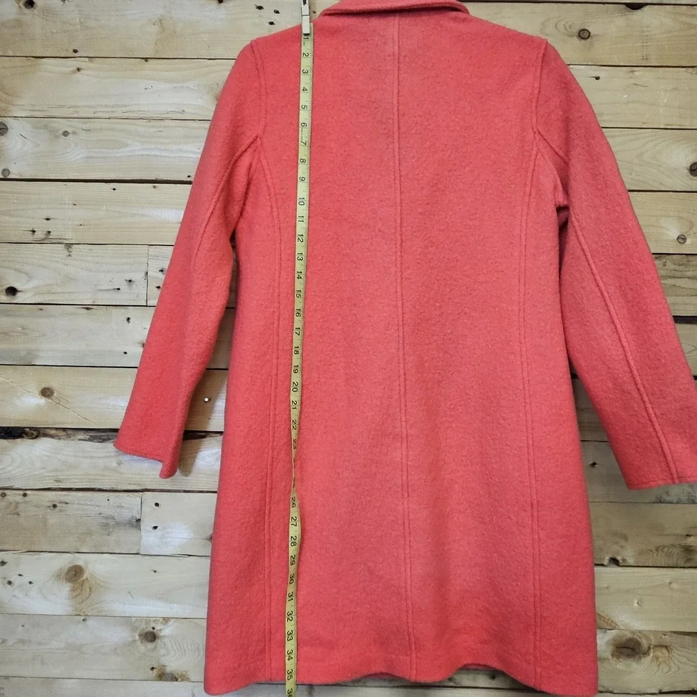 J. Crew Women's Daphne Topcoat Size 4 Coral Italian Boiled Wool J4864 - Picture 5 of 12